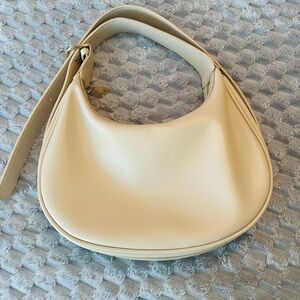 Anthropologie Cream Hobo Bag Adjustable Strap